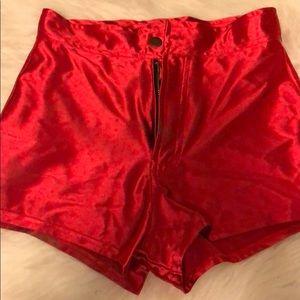 Red disco shorts